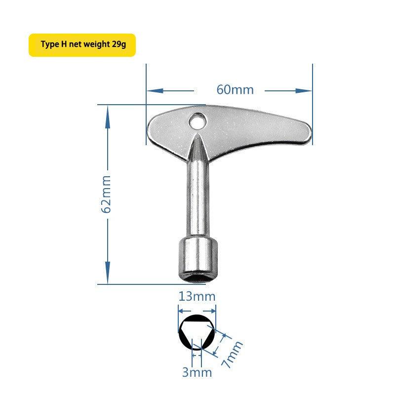 4in1 Electric Cabinet Elevator Hex Key Wrench Watermeter Valve Inner Triangle Wrench Multi-purpose Screwdriver Tool Set Portable