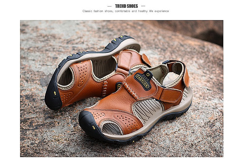 2025 Man's shoes Genuine Leather Men Sandals Summer Men's Shoes Outdoor Water Shoes Leather Sandals For Men men summer sandals