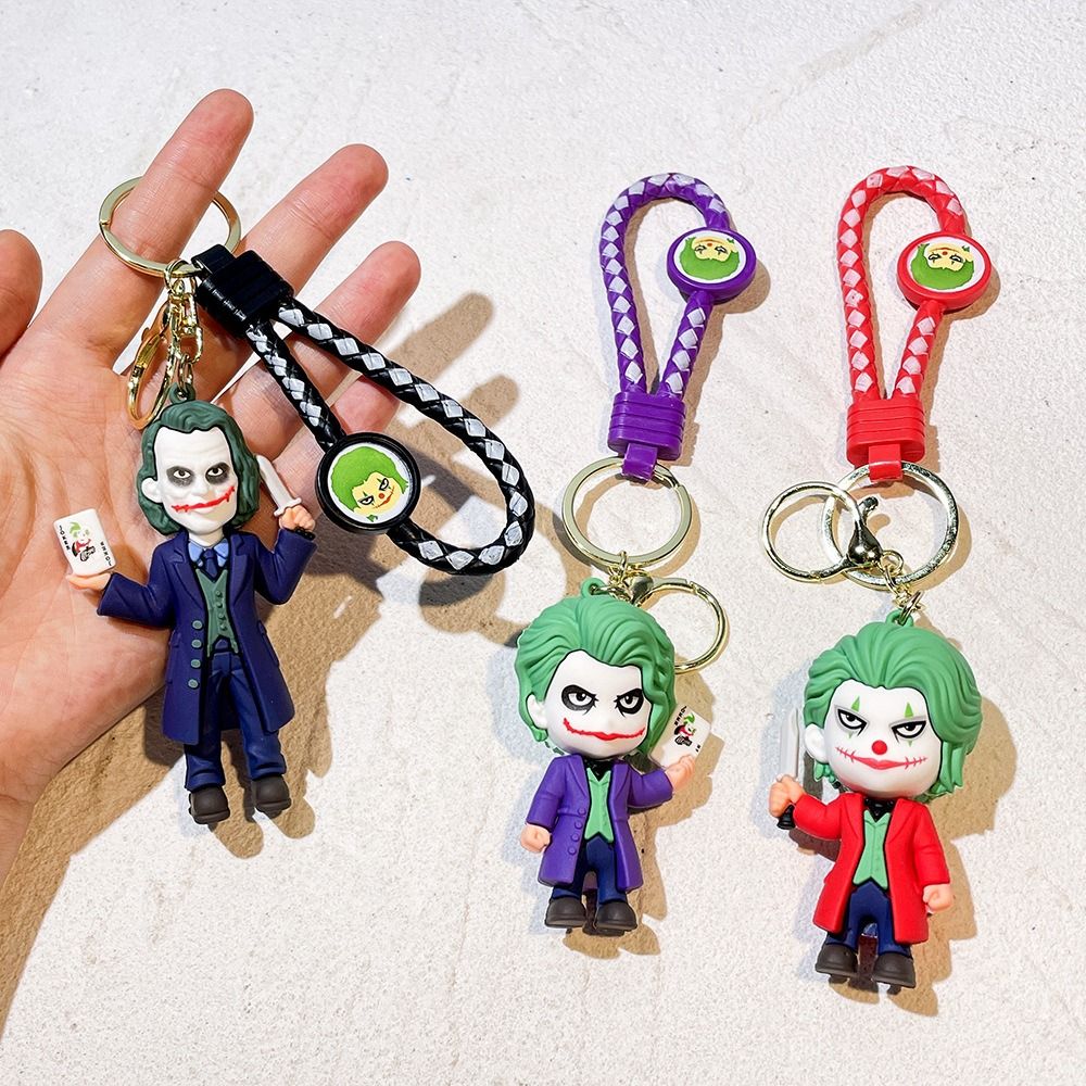 Anime Harley Quinn cartoon Marvel Batman Joker image doll bag keychain cute pendant Wonder Woman car accessories keychain