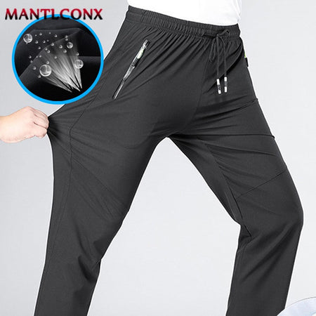Breathable Men's Casual Pants Quick Dry Straight Elastic Waist Jogger Sweatpants Korean Classic Sport Trousers Plus Size 4XL 5XL