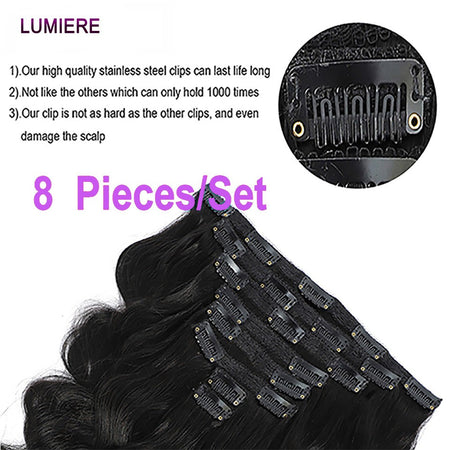 Body Wave Human Hair Clip In Extensions 100% Human Hair Extensions Brazilian Virgin Raw Seamless Clip In Hair Weave For Women