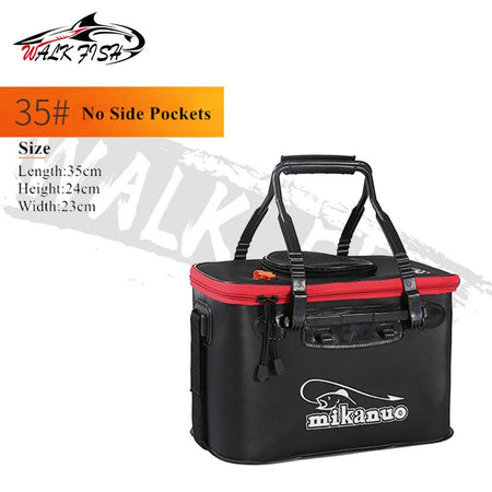 WALK FISH Thicken Fishing Bag Folding EVA Fishing Bucket Portable Live Fish Box Storage Outdoor Waterproof Camping Hiking Bag