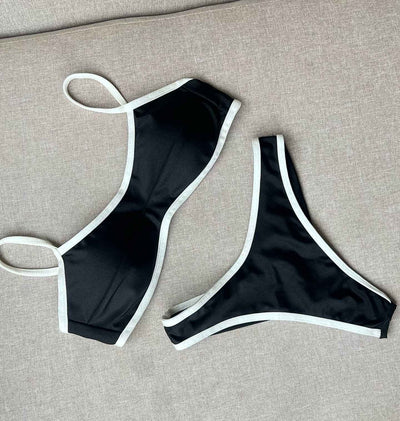 2025Sexy Bikini Women Swimsuit Female Swimwear Bandeau Biquini Thong Bathing Suit Shiny Swimming Suits Halter Bodysuit Beachwear