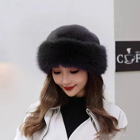 2024 Y2K Fluffy Faux Fur Bucket Hat Women Rabbit Fur Warm Thick Plush Winter Hat Lady Luxury Fashion Furry Panama Fisherman Cap
