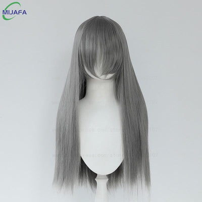Very High Quality 400g 48 Colors 24Inch 60cm Long Straight Cosplay Wig With Bangs Heat Resistant Hair Anime Wigs + Wig Cap