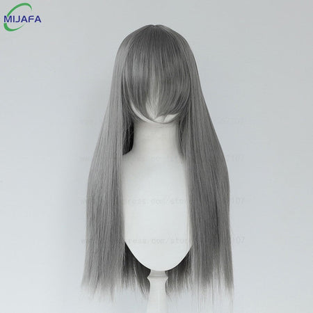 Very High Quality 400g 48 Colors 24Inch 60cm Long Straight Cosplay Wig With Bangs Heat Resistant Hair Anime Wigs + Wig Cap
