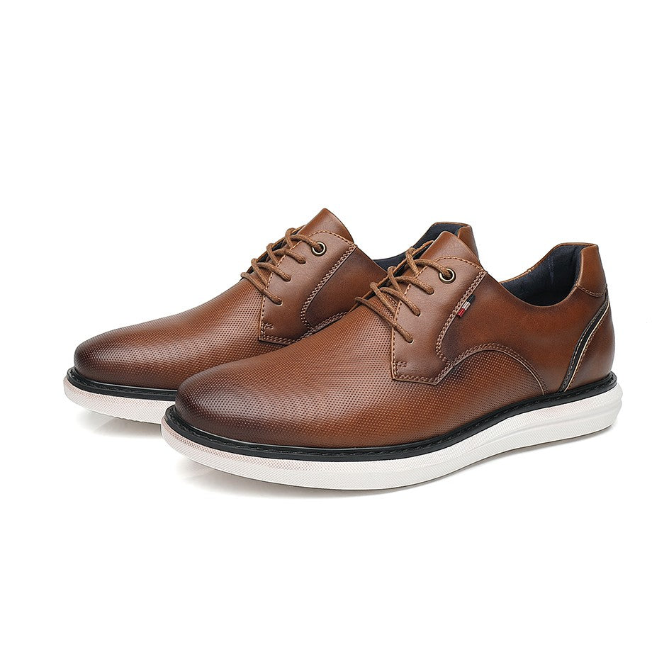 BHKH 2025 Genuine Leather Dress Shoes Comfy Men Casual Shoes Smart Business Work Office Lace-up Men Shoes