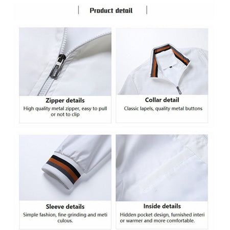 Spring And Autumn Fashion Stand-Up Casual Zipper Jacket High Quality Aviator Jacket Windproof Rainproof Outdoor Sports Jacket
