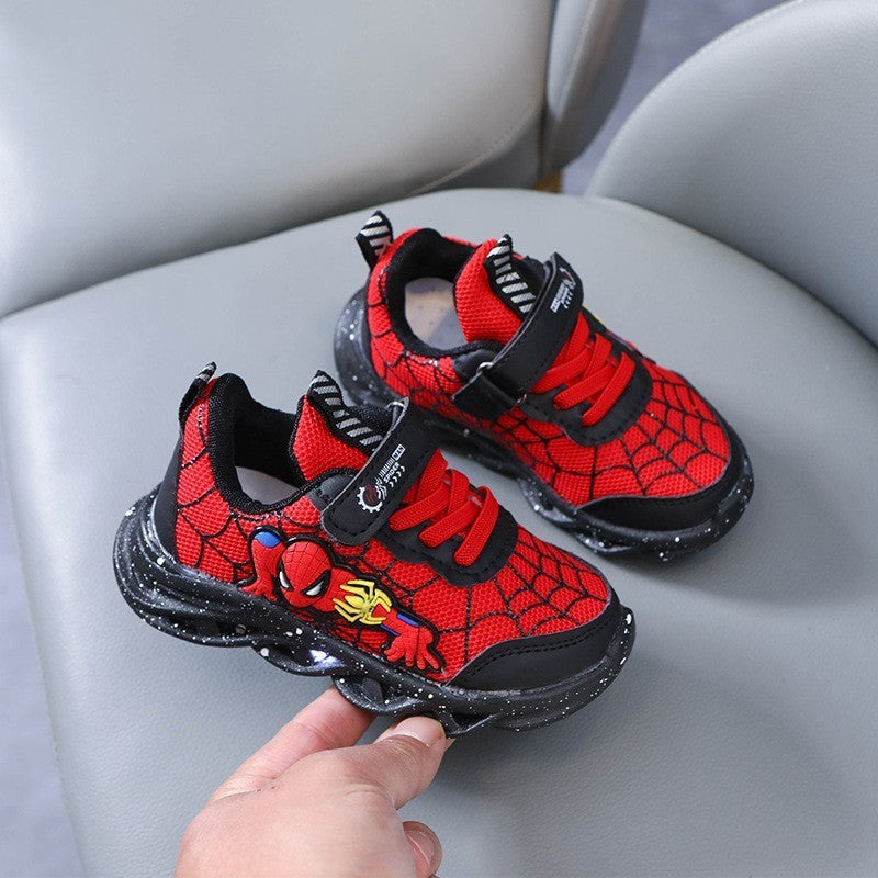 Popular Design Led Lighting Shoes Spring/autumn Baby Boys Sports Casual Shoes Fashion New Style Spider Man Children's Sneakers