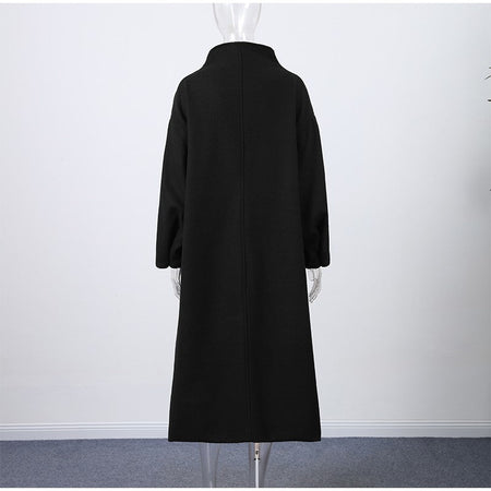 Fashion Loose Women's Trench Coat Stand Collar Batwing Sleeve Oversized Long Coats 2025 New Autumn Casual Street Chic Outwear