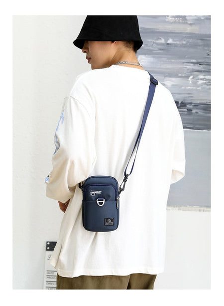 Fashion 3 Layers Men Small Shoulder Bag High Quality Durable Nylon Male Handbag Portable Messenger Bag Flap Mini Waist Bag