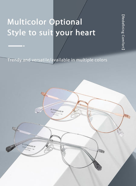 Pure Titanium Reading Glasses Women Prescription Optical Lenses Myopia Eyewear Men Blue Light Blocking Computer Eyeglasses Frame