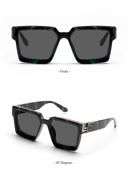 Ruiao Retro Black Millionaire Shades Luxury Sunglasses 2025 For Men Designer Famous Brand Square Sun Glasses Man Women Sunglass