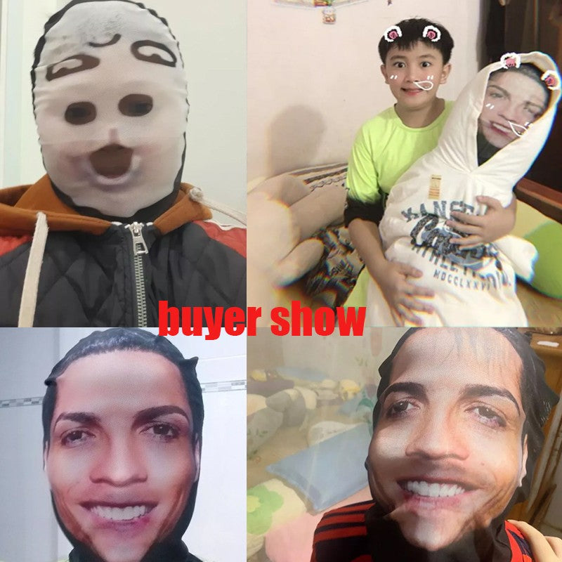 3D Realistic Mask Celebrity Face Mask Funny Head Cover Riding Scarf Cosplay Party Headwear Hip Hop Hood Balaclava
