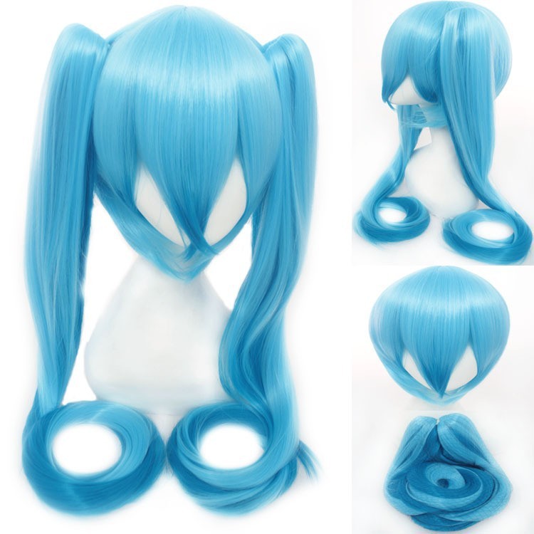 28 Colors Mi Ku Cosplay Wig Long Heat Resistant Synthetic Hair Clip Ponytails Halloween Party Wigs + Wig Cap Snow Mi Ku