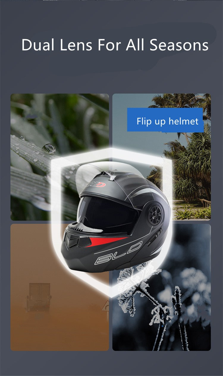 BLD Personalised Motorcycle Full Face Helmet Men Women Fashion Dual Lens Helmets Motocross Racing Modular Flip Up Casco Moto