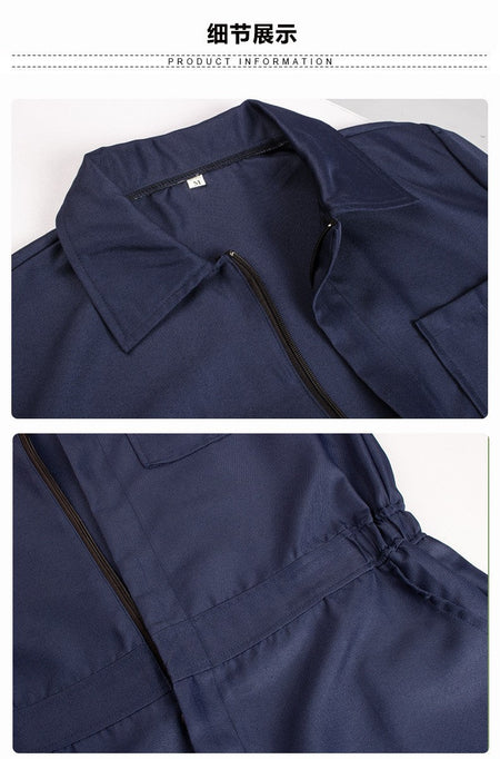 Unisex Navy Blue Work Coverall Jumpsuit Horror Movie Character Role Play Costume Mechanic Pilot Uniform Halloween Cosplay Outfit