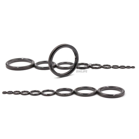 Fishing Rod Guides Ring 10Pcs~100Pcs Wear Resistant Ceramic Guide Ring Rod Repair Replacement Kit Alconite Ring Black 6mm~47.3mm