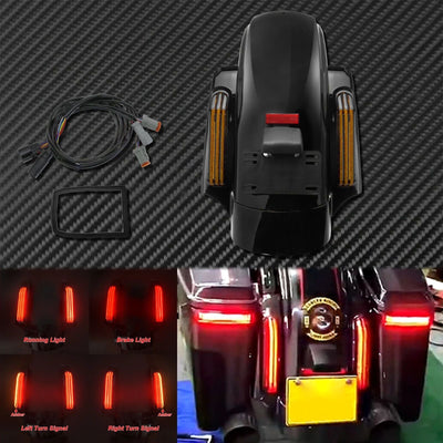Motorcycle Rear Fender System Extension LED Fascia Set For Harley Touring 2009-2024 CVO Road Street Glide FLHR Ultra Limited