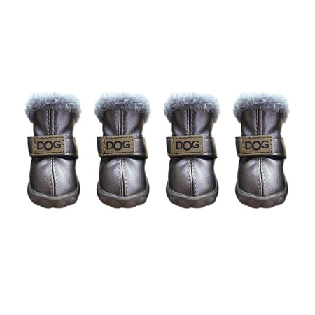 Dog Rainshoes Warm Pet Snow Boots Waterproof Soft Winter Pet Dog Shoes Plush/PU Non Slip for 4Pcs/Set Chihuahua