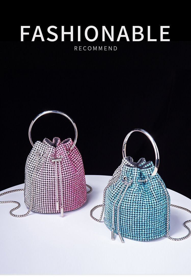 Women's bag 2024 a w bucket bags Women's inlaid diamond bag Fashion dinner women luxury single shoulder designer handbags