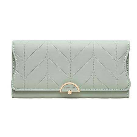 PU Fashion Long Women's Wallet Fashion Buckle New Handbag Large Capacity Fresh Wallet Wallet