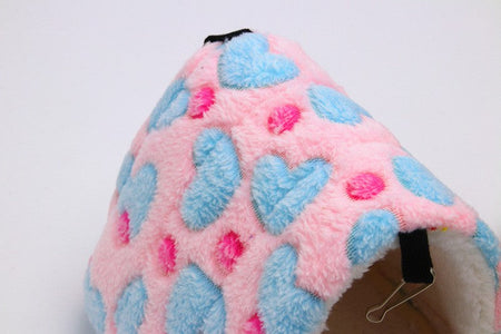 1PCS Coral Fleece Dot Printing Small Foam Pet House Hanging Hamster Bed For Small Animals Squirrel Parrot Cotton Nest