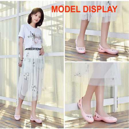 Certified Satihu Summer New Lightweight Anti Slip Hole Shoes  Clog For Women's Flat Bottom Sandals Nurse Outdoor Beach Jelly