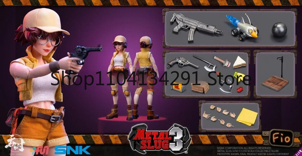 Original SNK Metal Slug Action Figure Toys Fio and Alice Sisters 1/12 Scale Collectible ERI006 ERI007Toy Model Action Figure