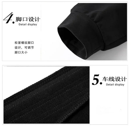 Autumn and Winter Men's Jogging Fitness Sets, Men's Casual Sportswear Sets, Zippered Sportswear Shirts + Sportswear Pants Sets