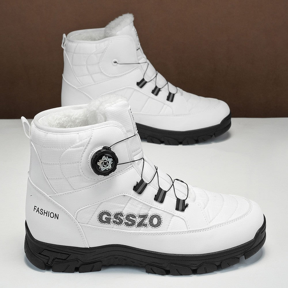 Winter New Swivel Buckle Fleece Waterproof Snow Boots Outdoor Non-slip and Wear-resistant