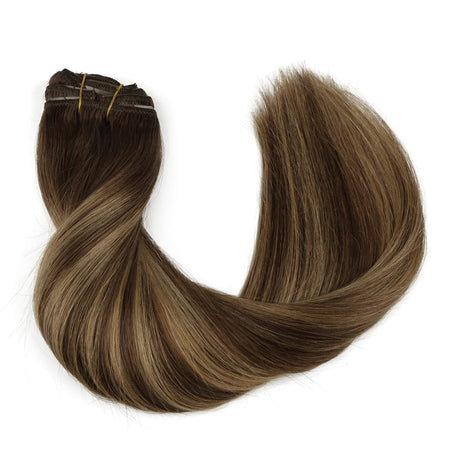 16 Clips in Hair Extensions 24Inchs Long Straight Hairstyle Synthetic Blonde Black Hairpieces Heat Resistant Fake Hair 6Pcs/Set
