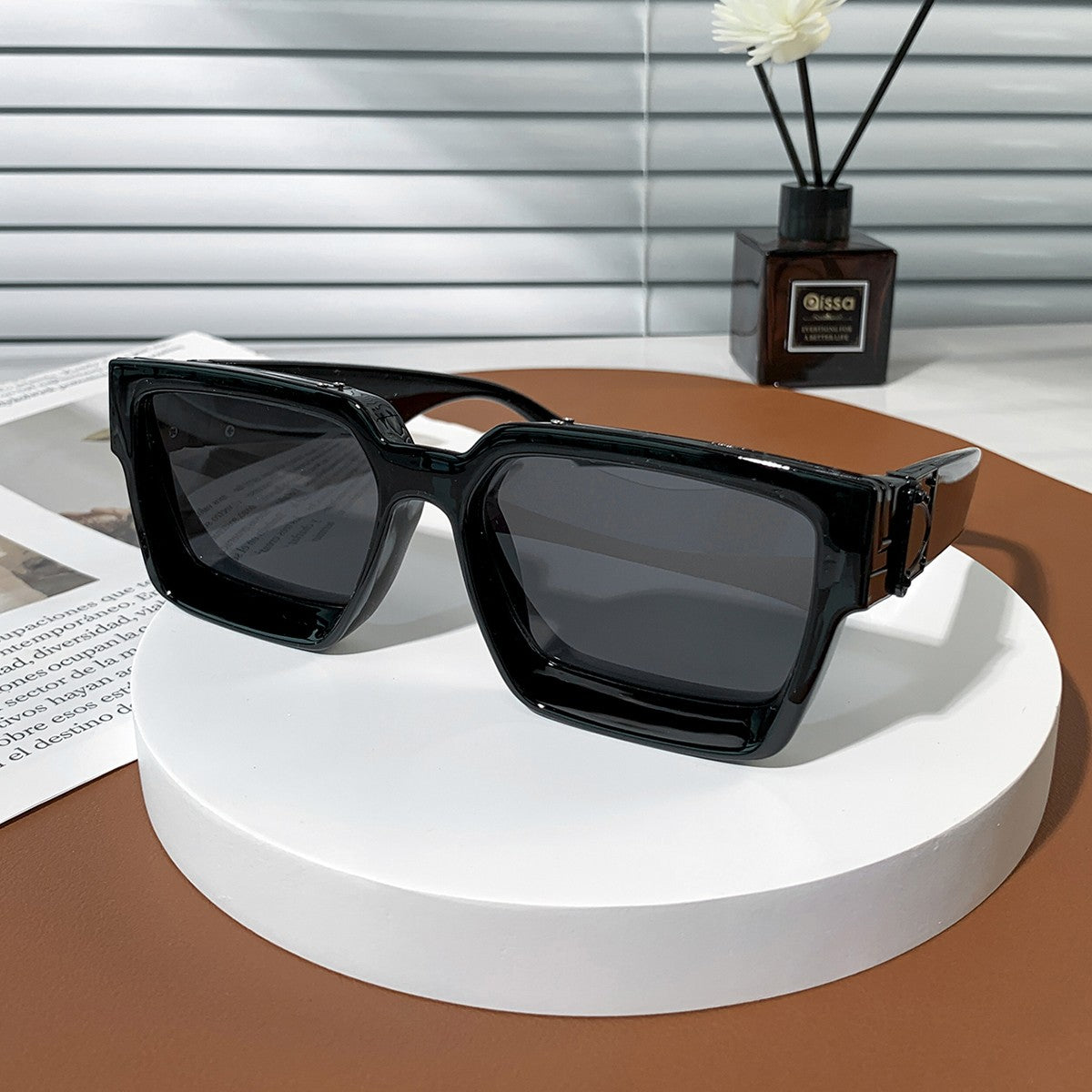 Ruiao Retro Black Millionaire Shades Luxury Sunglasses 2025 For Men Designer Famous Brand Square Sun Glasses Man Women Sunglass