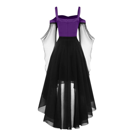 2024 New Women Fairy Skirt Plus Size Cold Shoulder Butterfly Sleeve Halloween Witch Gothic Dress Elegant Party Evening Dresses