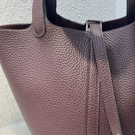 Mendy 22 CM Large size Top Quality Bucket Bags Women's Bag Lady Luxury Designer High End Bag TC Cowhide Golden Sliver