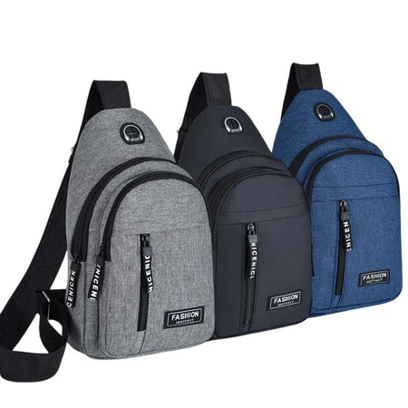 2025 New Multifunctional Chest Bag Men's Fashion Trend Oxford Cloth Shoulder Bag Korean Style Casual Waterproof Messenger Bag