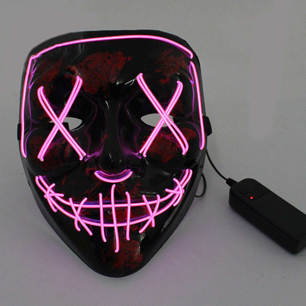 Wireless Scary Glowing Mask LED Luminous Purge Mask Halloween Horror Neon Light Up Cosplay Party Mask Fstival Costume Supplies