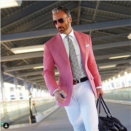 CustomizedFashion Brown Groom Tuxedos Peak Lapel Groomsmen Mens Wedding Dress Excellent Man Jacket Blazer Business Suit(Jacket+P