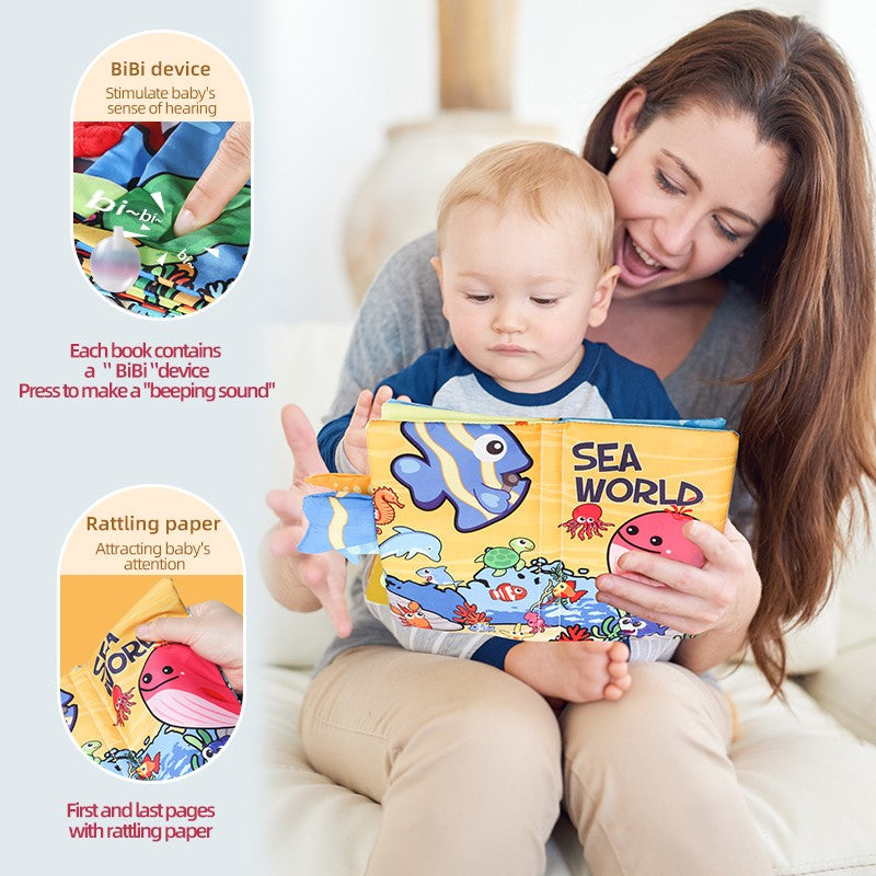 Baby Cloth Book Baby Toys 0-3 Year Old Infant Early Education Toys 6 Pages Cloth Book