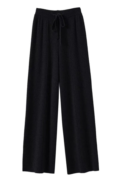 High Waist Knitted Woolen Wide Leg Pants Autumn Winter New Style Drapey Floor-Length Casual Trousers Skin-friendly Warm