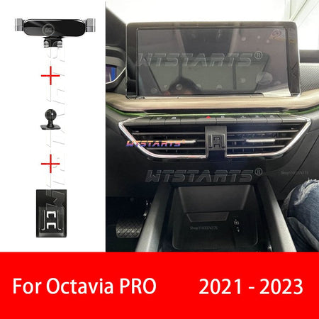 For Skoda Octavia/PRO 2016-2023 Adjustable Car Phone Holder Mobile Mount Gravity GPS Rotatable Navigation Bracket Accessories