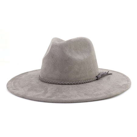 Suede Top Hat 9.5cm Wide Brim Fedora Hat Men Women Autumn Winter Felt Jazz Hats Classic Church Fedoras Chapeau Sombrero Mujer