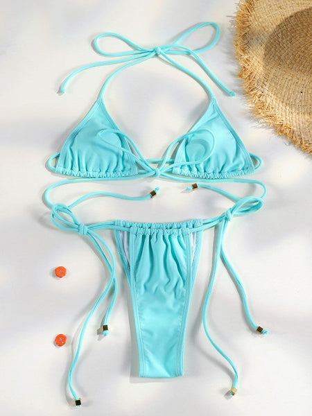 Brown Color Bikinis Bow Swimwear Women'S Summer Swimsuit 2025 Sexy Bikini Set Low Waist Beachwear Push Up Bathing Suits