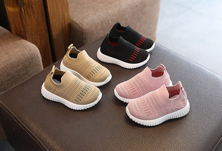 Size 20-31 Children Shoes Spring Autumn Kids Sneakers Soft Breathable Mesh Boys Slip-on Shoes Patchwork Color Girls Shoes