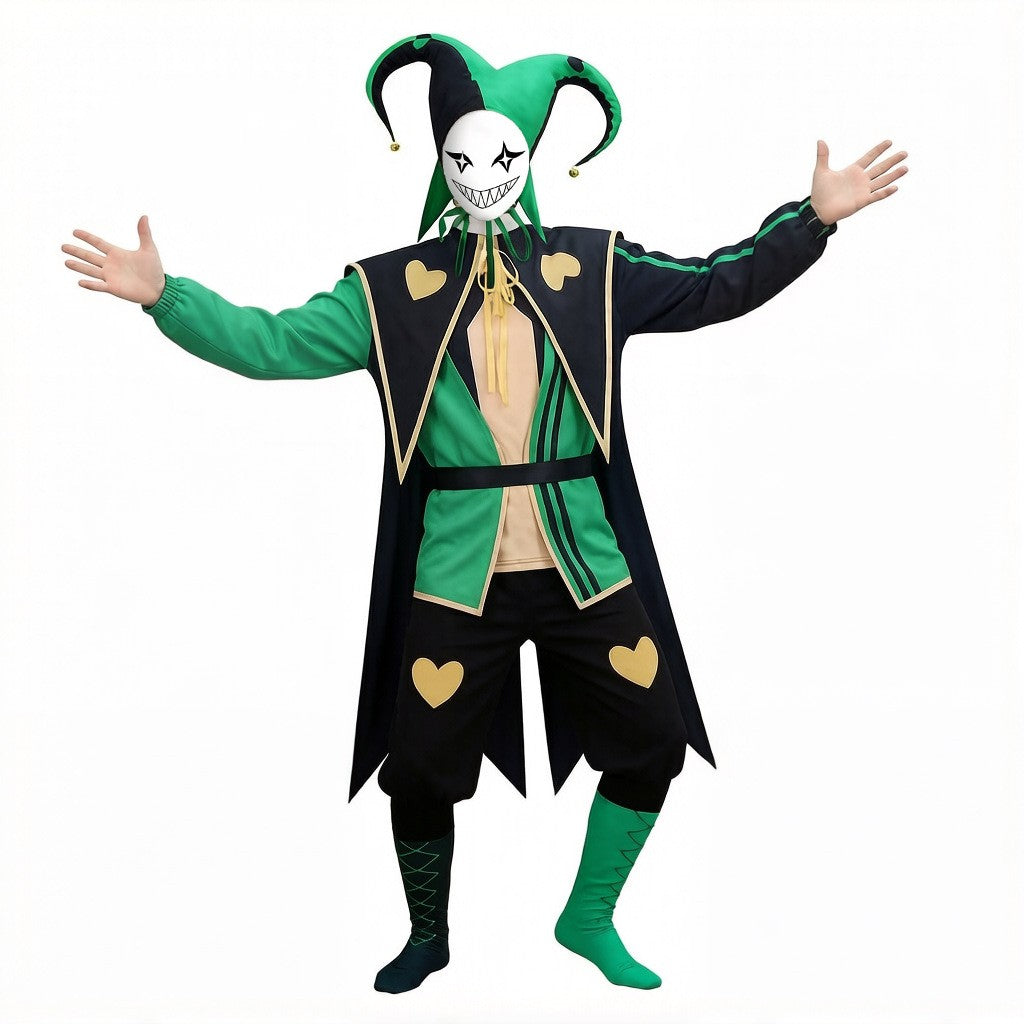 Hot The Freak Circus Pierrot Jester Harlequin Cosplay Costume Adult Clown Top Pant Joker Uniform Halloween Costume Carnival