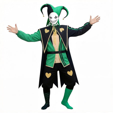 Hot The Freak Circus Pierrot Jester Harlequin Cosplay Costume Adult Clown Top Pant Joker Uniform Halloween Costume Carnival