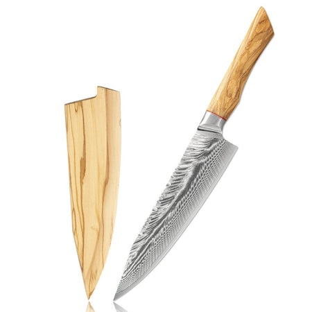 67-LAY Damascus Kitchen chef knife Set,Japanese Santoku Nakiri Knife Utility Knife Boning Knife,Cooking knife Olive wood HD