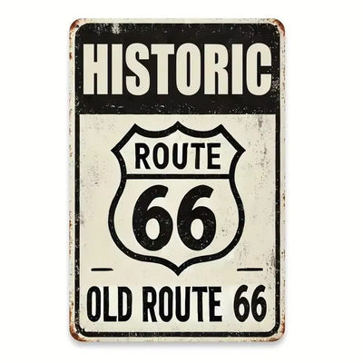 A retro Route 66 neon aluminum sign interesting Route 66 aluminum poster bar decoration restaurant decoration street decoration