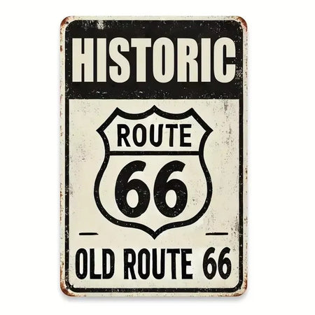 A retro Route 66 neon aluminum sign interesting Route 66 aluminum poster bar decoration restaurant decoration street decoration
