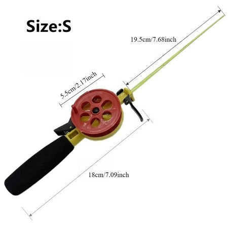 Ackibbik 1pc Ice Fishing Rod with Reel Combo Mini Fishing Pole Trout Walleye Perch Fishing Rod Winter Ice Fishing Accessories